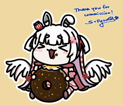 Yumemomo eating donut